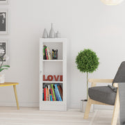 Basic Low Narrow Display Cabinet in Oak (2 Shelves) with Glass Oak Door – White – image 4
