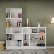 Basic Low Narrow Display Cabinet in Oak (2 Shelves) with Glass Oak Door – White – image 5
