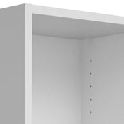 Basic Low Narrow Storage Cabinet in Oak (2 Shelves) with Oak Door – White – image 5