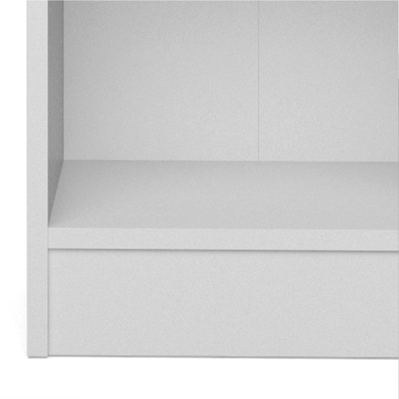 Basic Low Narrow Storage Cabinet in Oak (2 Shelves) with Oak Door – White – image 6