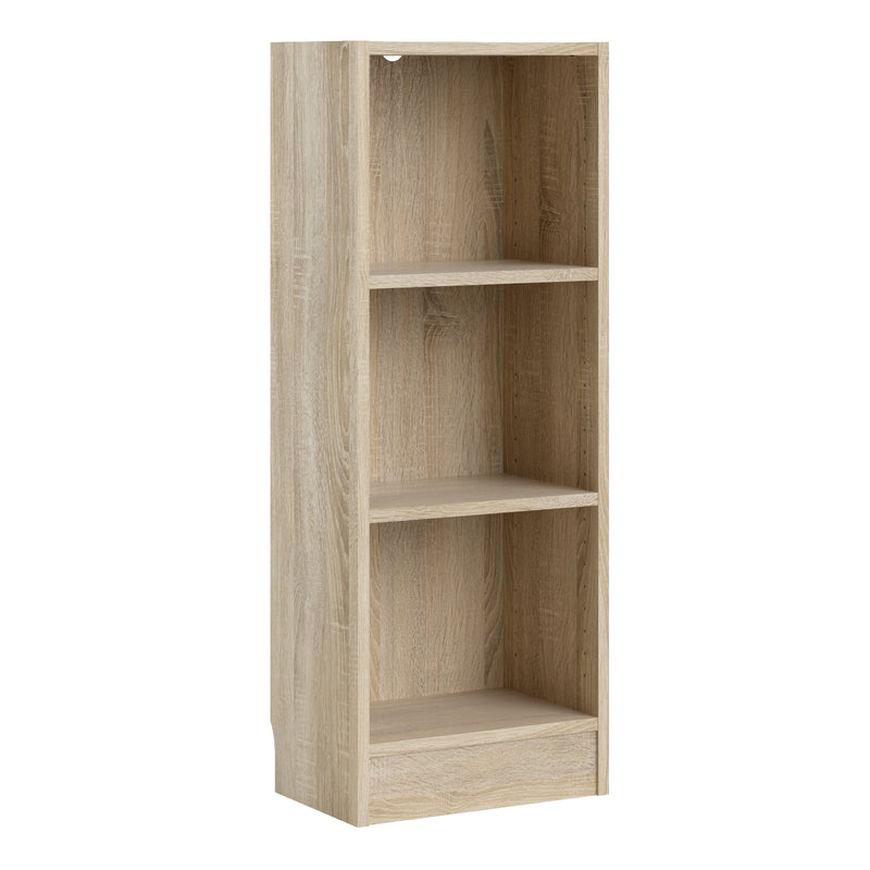 Basic Low Narrow Bookcase (2 Shelves) – Oak – image 1