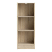 Basic Low Narrow Bookcase (2 Shelves) – Oak – image 2