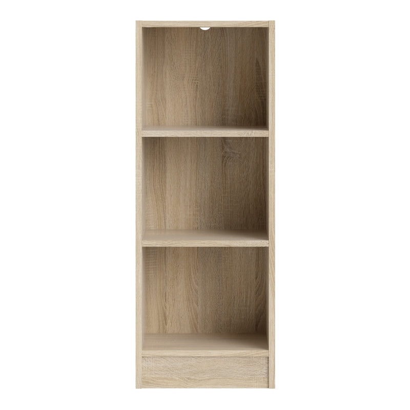 Basic Low Narrow Bookcase (2 Shelves) – Oak – image 2
