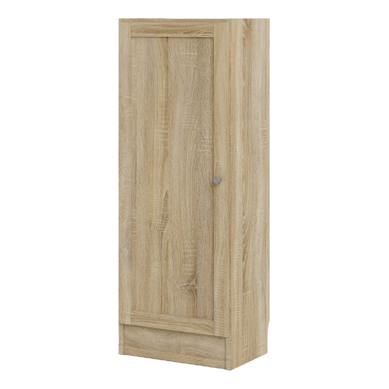 Basic Low Narrow Storage Cabinet in Oak (2 Shelves) with Oak Door – Oak – image 2