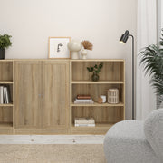 Basic Low Narrow Storage Cabinet in Oak (2 Shelves) with Oak Door – Oak – image 5