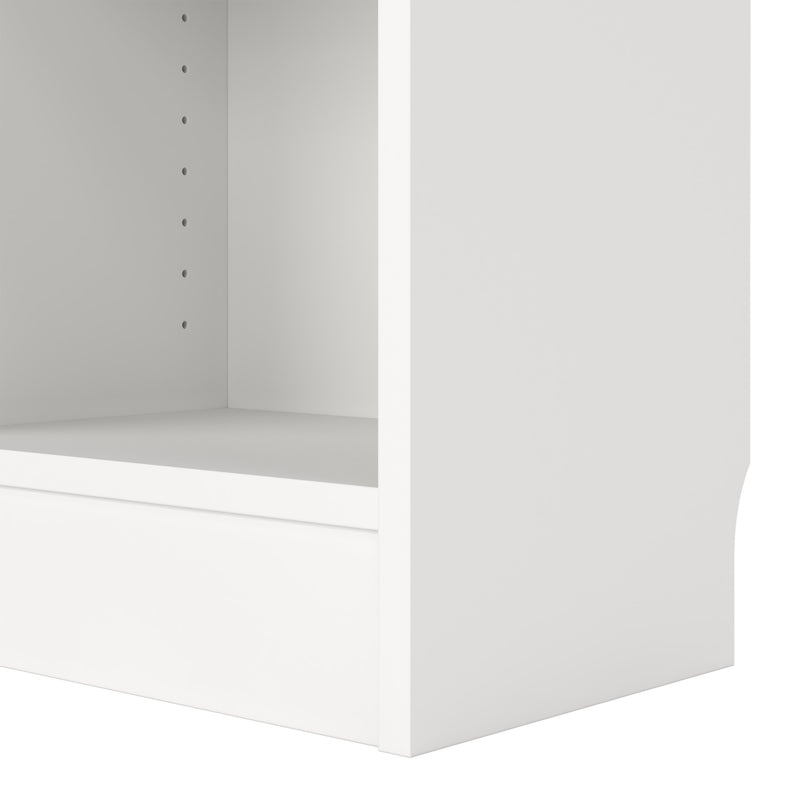 Basic Tall Narrow Combination Storage Bookcase in White (4 Shelves) with Glass Oak Door – image 6