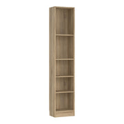 Basic Tall Narrow Bookcase (4 Shelves) – Oak – image 1