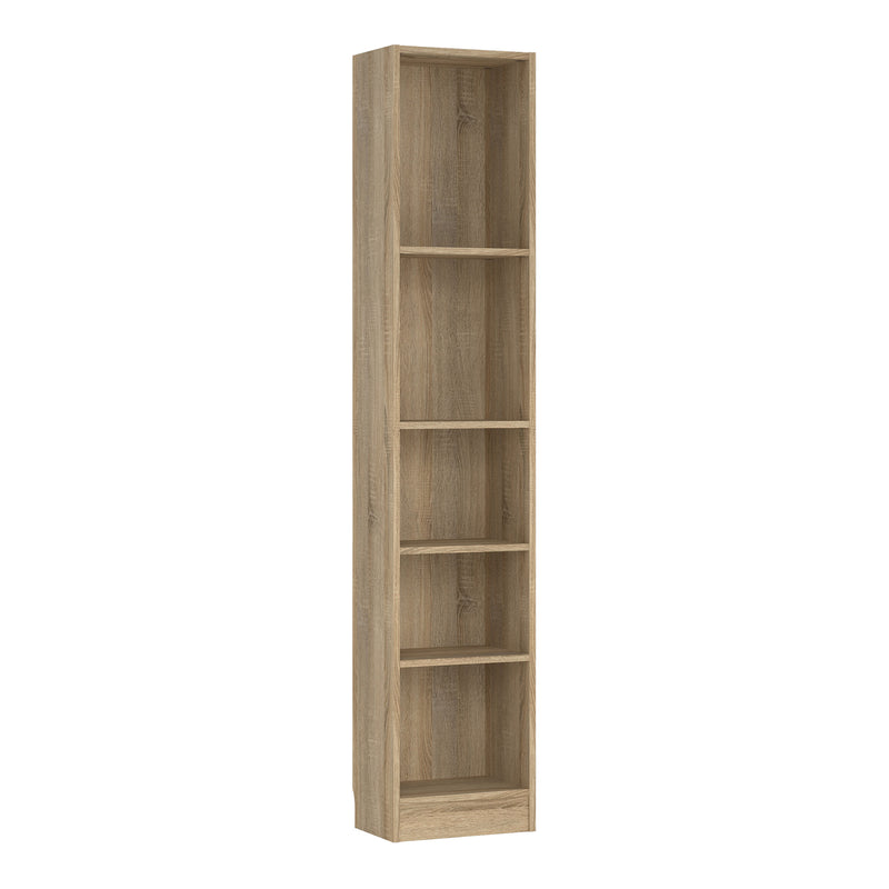 Basic Tall Narrow Bookcase (4 Shelves) – Oak – image 1