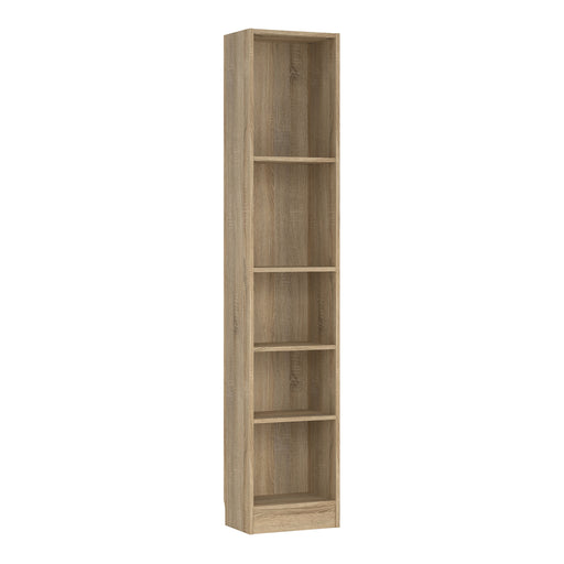 Basic Tall Narrow Bookcase (4 Shelves) – Oak – image 1