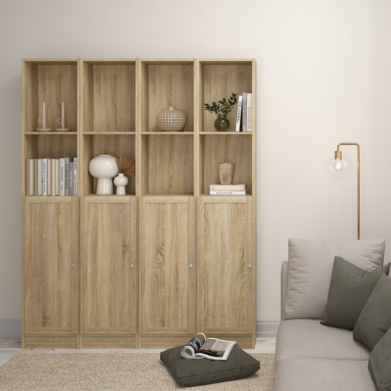 Basic Tall Narrow Bookcase (4 Shelves) – Oak – image 7