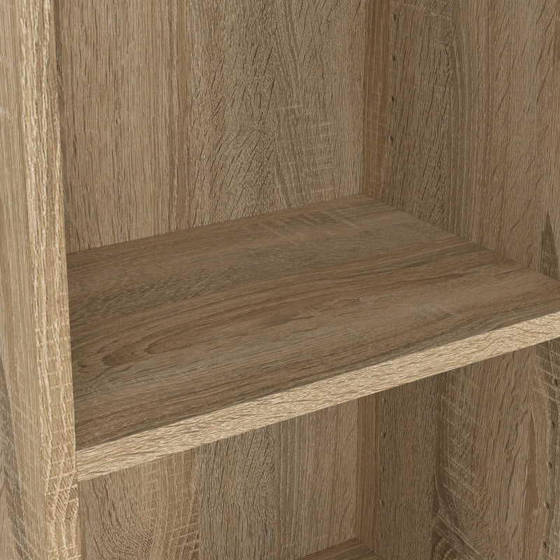 Basic Tall Narrow Combination Storage Bookcase in Oak (4 Shelves) with White Door – image 5