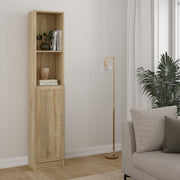 Basic Tall Narrow Combination Storage Bookcase in Oak (4 Shelves) with Oak Door – image 3