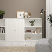 Basic Low Wide Storage Cabinet in White (2 Shelves) with 2 White Doors – image 4