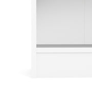 Basic Low Wide Storage Cabinet in White (2 Shelves) with 2 White Doors – image 7