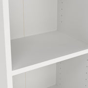 Basic Low Wide Storage Cabinet in White (2 Shelves) with 2 Oak Doors – image 6
