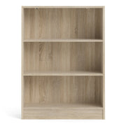 Basic Low Wide Bookcase (2 Shelves) – Oak – image 2