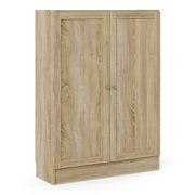 Basic Low Wide Storage Cabinet in Oak (2 Shelves) with 2 Oak Doos – image 1