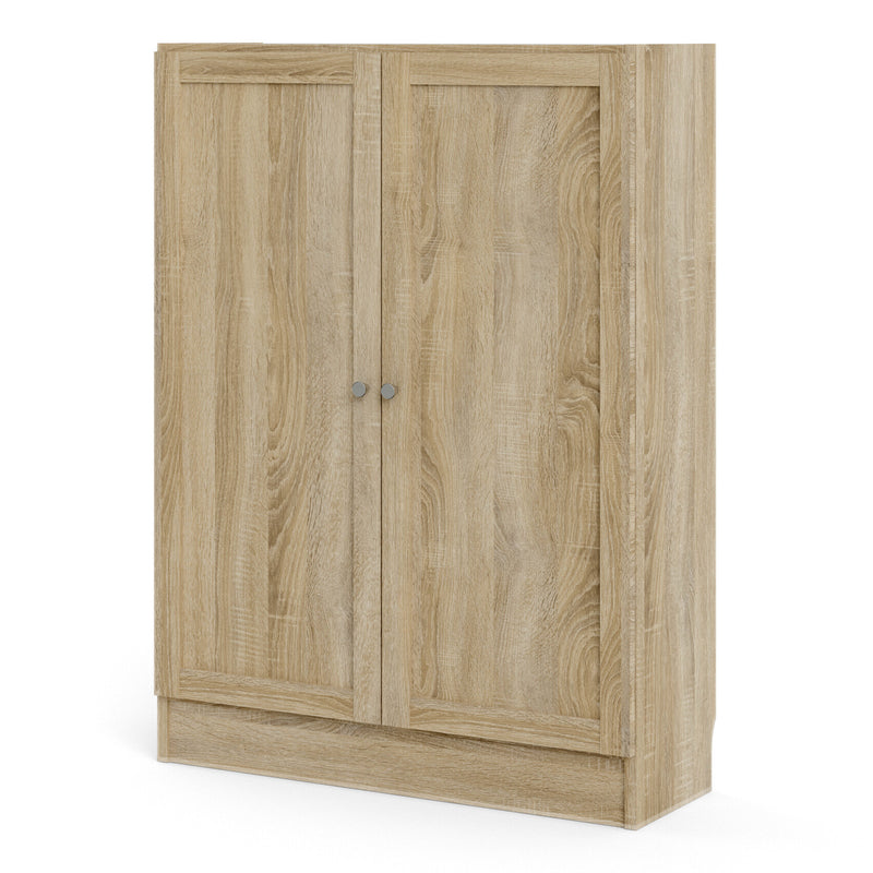 Basic Low Wide Storage Cabinet in Oak (2 Shelves) with 2 Oak Doos – image 2