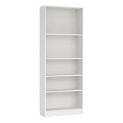 Basic Tall Wide Bookcase (4 Shelves) – White – image 1