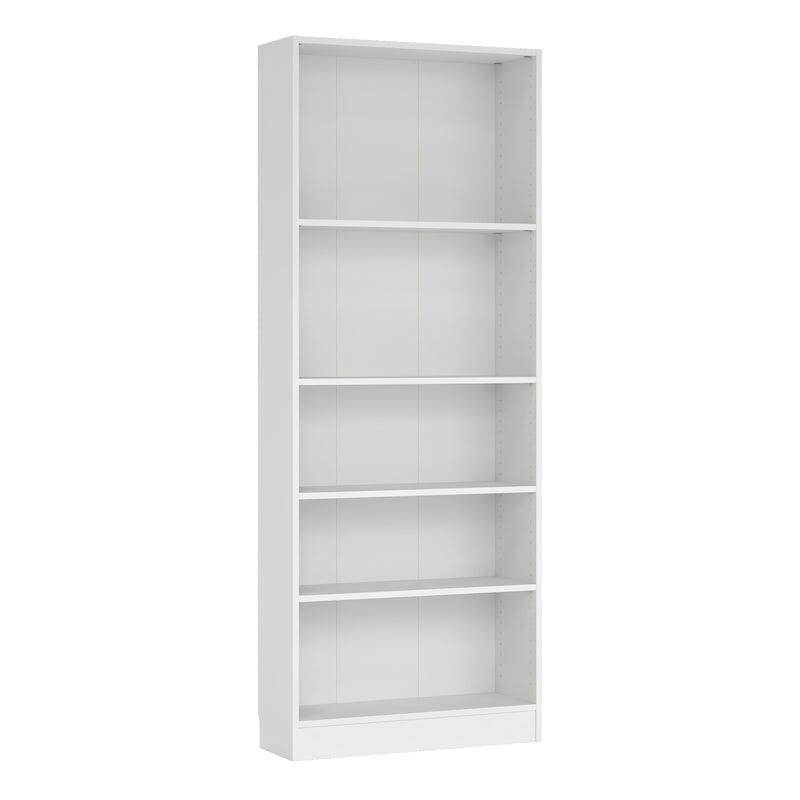 Basic Tall Wide Bookcase (4 Shelves) – White – image 1