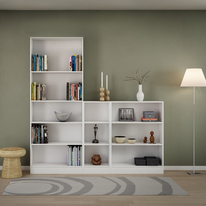 Basic Tall Wide Bookcase (4 Shelves) – White – image 10