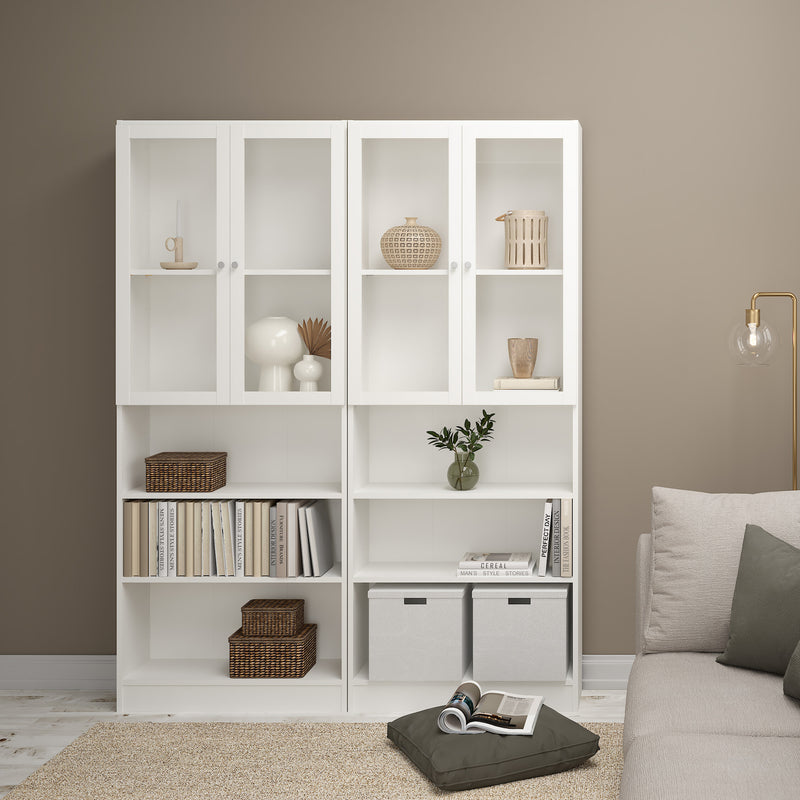 Basic Tall Wide Bookcase (4 Shelves) – White – image 7