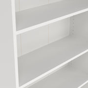 Basic Tall Wide Display Cabinet in Oak (4 Shelves) with 2 Glass Oak Doors – White – image 5