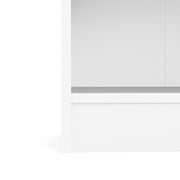 Basic Tall Wide Display Cabinet in Oak (4 Shelves) with 2 Glass Oak Doors – White – image 6