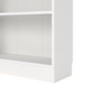 Basic Tall Wide Display Cabinet in White (4 Shelves) with 2 Glass Oak Doors – image 7