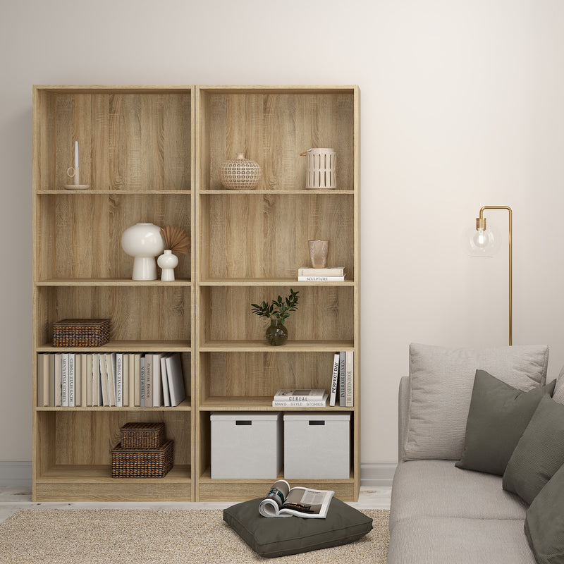 Basic Tall Wide Bookcase (4 Shelves) – Oak – image 6