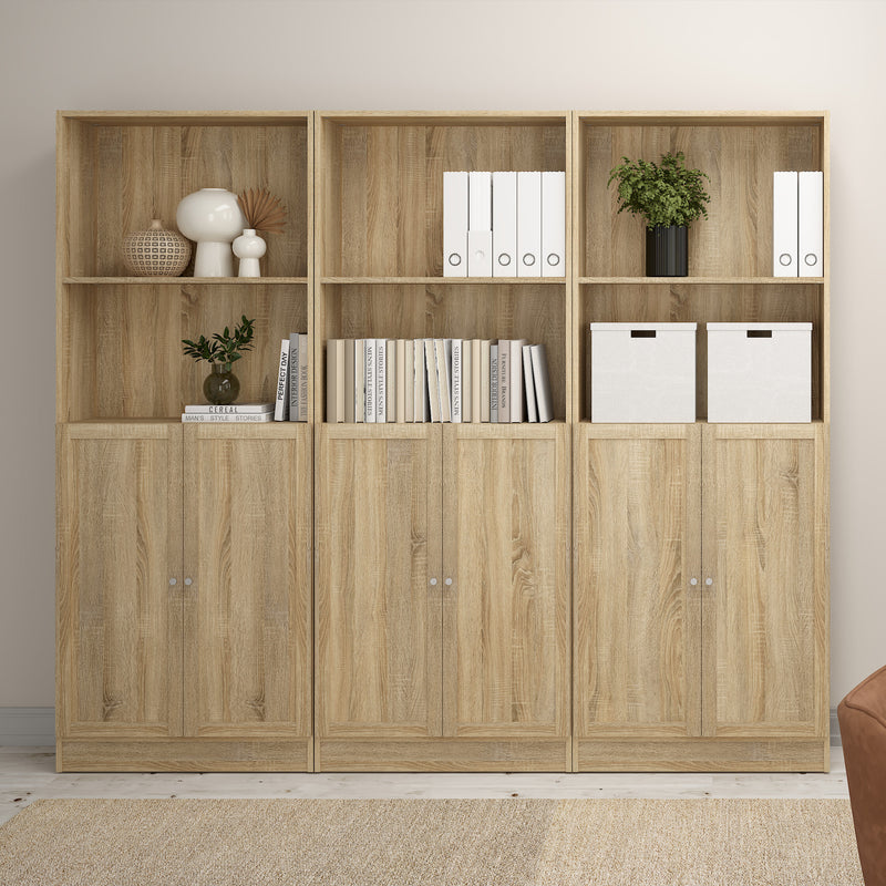 Basic Tall Wide Bookcase (4 Shelves) – Oak – image 8