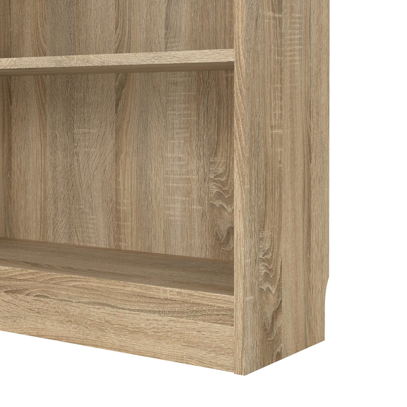 Basic Tall Wide Display Cabinet in Oak (4 Shelves) with 2 Glass White Doors – image 6
