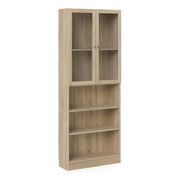 Basic Tall Wide Display Cabinet in Oak (4 Shelves) with 2 Glass Oak Doors – Oak – image 1