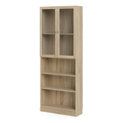 Basic Tall Wide Display Cabinet in Oak (4 Shelves) with 2 Glass Oak Doors – Oak – image 2