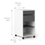 Function Plus Mobile File Cabinet 2 Drawers 1 Shelf – image 12