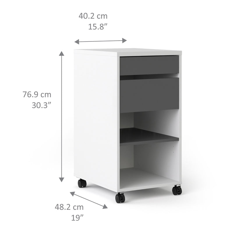 Function Plus Mobile File Cabinet 2 Drawers 1 Shelf – image 12