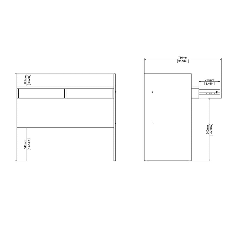 Function Plus Desk 2 Drawers In Jackson – Hickory Oak – image 10