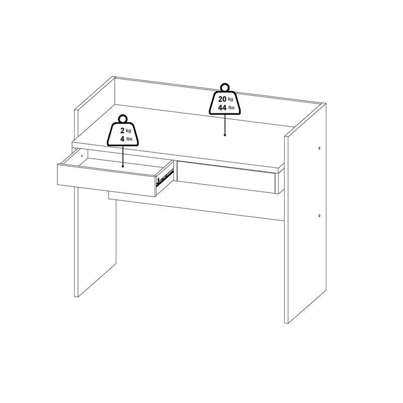 Function Plus Desk 2 Drawers In Jackson – Hickory Oak – image 11