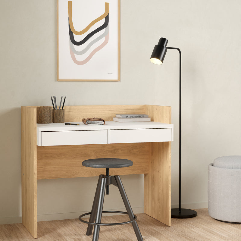 Function Plus Desk 2 Drawers In Jackson – Hickory Oak – image 6