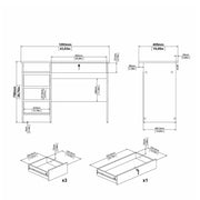 Function Plus 4 Drawer Desk Handleless Drawer in Jackson – White – image 8