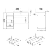 Function Plus 4 Drawer Desk Handleless Drawer in Jackson – Hickory Oak – image 9