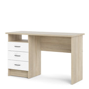 Function Plus Oak Desk 3 White Drawers – image 3