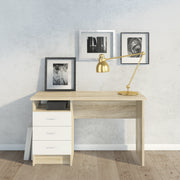 Function Plus Oak Desk 3 White Drawers – image 5
