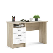 Function Plus Oak Desk 3 White Drawers – image 8