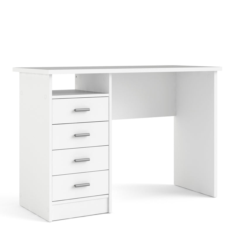 Function Plus 4 Drawer Desk – White – image 1