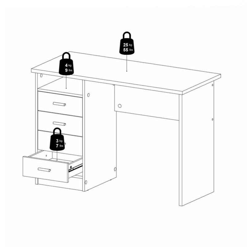 Function Plus 4 Drawer Desk – Oak – image 10