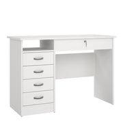Function Plus Desk 5 Drawers – White – image 1
