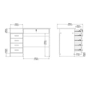 Function Plus Desk 5 Drawers – White – image 10