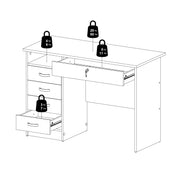 Function Plus Desk 5 Drawers – White – image 11
