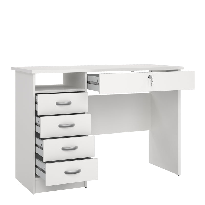 Function Plus Desk 5 Drawers – White – image 4